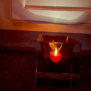 Murano Red Sommerso Tea Light Holder